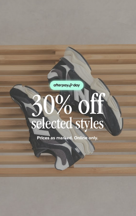 30% off selected styles text on 9060 shoe